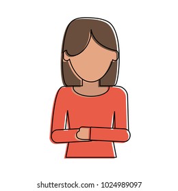 Woman faceless profile