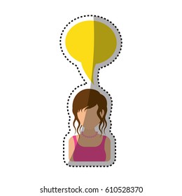 Woman faceless profile icon 