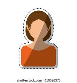 Woman faceless profile icon 