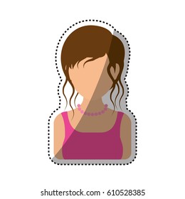 Woman faceless profile icon 