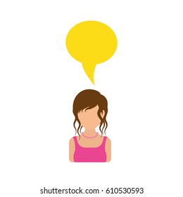 Woman faceless profile icon 
