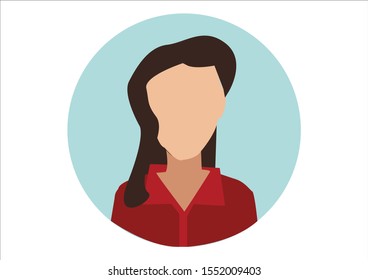 Woman faceless profile icon circle background