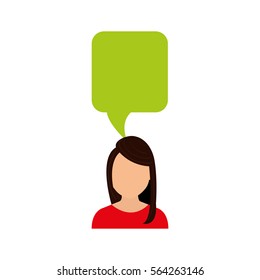 Woman faceless profile icon vector illustration graphic design