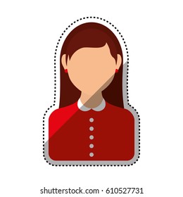Woman faceless profile icon vector illustration graphic design