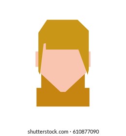 Woman faceless profile icon vector illustration graphic design