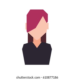 Woman faceless profile icon vector illustration graphic design