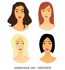 woman faces color type
