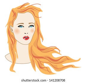 Woman Facevector Illustration Stock Vector (Royalty Free) 141208708 ...