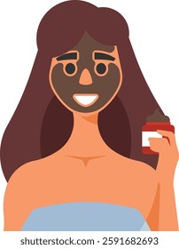 Woman with a Facial Mask Illustration
