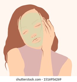 Woman in facial mask. Product for beauty and youth. 