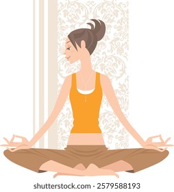 Woman facing forward doing yoga