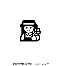 Woman farmer character. Vector farmer