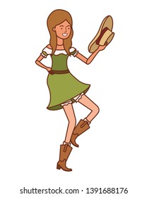 woman farmer dancing with straw hat