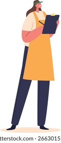 Mujer agricultora haciendo notas Ilustración vectorial
