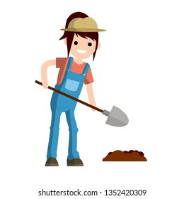 cartoon shovel digging clipart