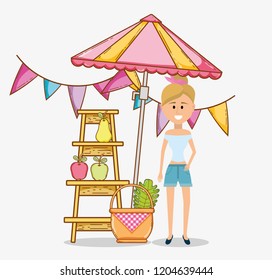 woman at farmers market