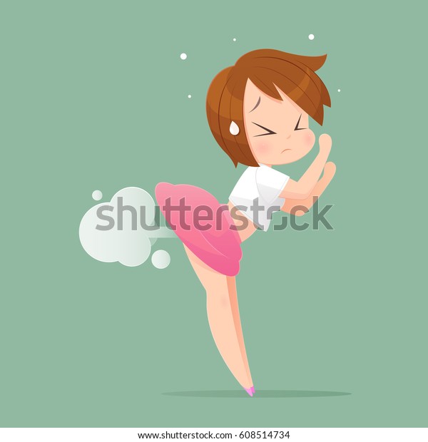 Woman Farting Blank Balloon Out His Stock Vector Royalty Free 608514734 
