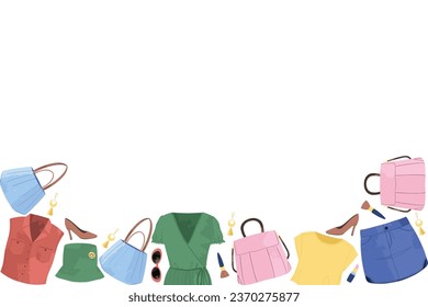 Woman Fashion and Accessories Frame Background
