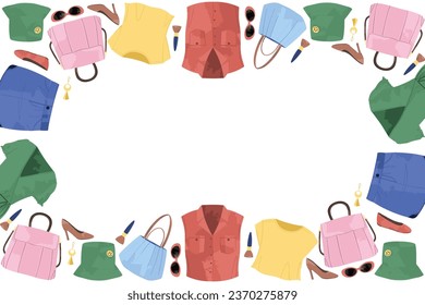 Woman Fashion and Accessories Frame Background