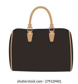 Woman fashion bag, handbag model vector isolated icon. Female bag