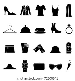 Woman Fashion And Clothes Icons