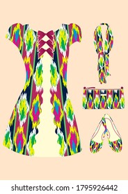 woman fashion dress style vector