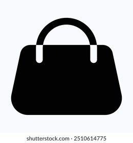 Woman Fashion Handbag Vector Icon, Woman Casual Bag, User Interface, User Experience, Isolated Silhouette Vector Icon.