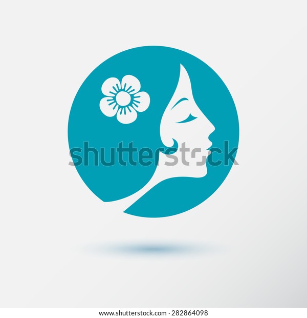 Woman Fashion Icon Logo Flat Design Stock Vector Royalty Free