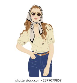 Moda de la mujer - Un vector de ilustración que representa a una mujer encantadora