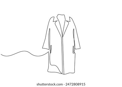 woman fashion jacket autumn winter season classic object one line art design vector