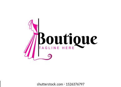 woman fashion logo template for dress store or boutique logo