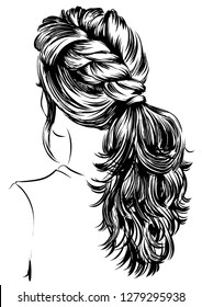 Woman With Fashion Messy Ponytail