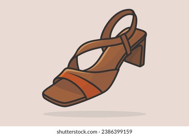 Woman Fashion Sandal Shoe vector illustration. Beauty fashion objects icon concept. Glossy bright colorful woman footwear sandal for fashion vector design.