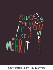 Woman fashion shoe from quote. Vector