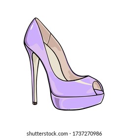 Woman fashion shoes. Vector illustration isolated on white background.