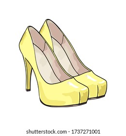 Woman fashion shoes. Vector illustration isolated on white background.