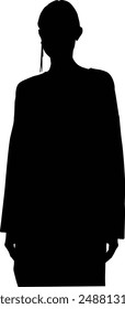 Woman fashion Silhouette vector illustration. various poses of women, black figures, white background. Woman Ideal fashion, design projects, , standing. icon, vector, logo.