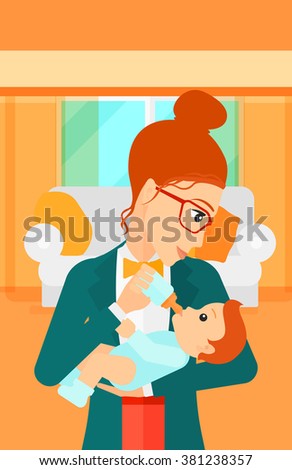 Similar – Image, Stock Photo Mother bottle feeding baby at home