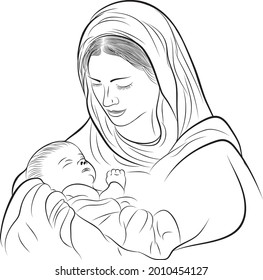 Woman Feeding Her Baby Illustration Mother Stock Vector (Royalty Free ...