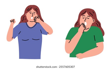 Woman Feel Tired and Yawning