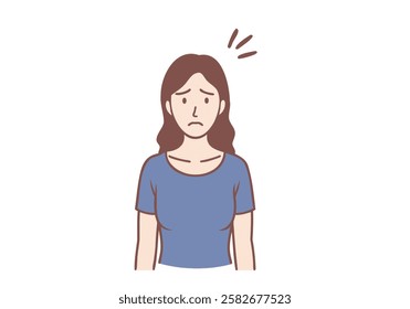  woman feeling dizzy. Hand drawn style vector design illustrations.
