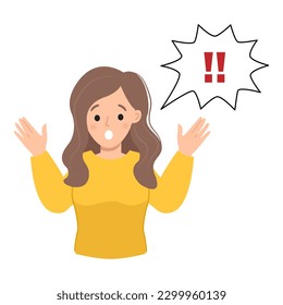 Woman feeling shock and surprised expression.