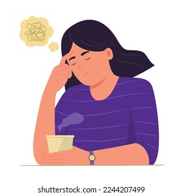 Woman Feeling Stress Concept Illustration