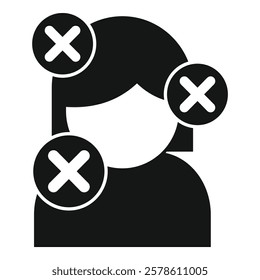Woman feeling a strong headache, experiencing pain and discomfort, migraine concept