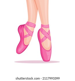 woman feet wear ballerina shoes, ballet athlete symbol illustration vector