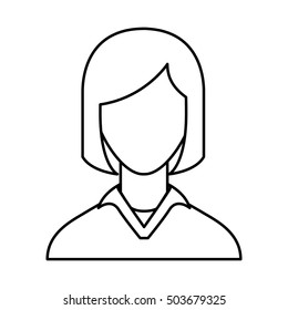 woman female avatar line icon vector illustration design