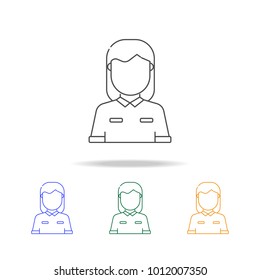 Woman Female Avatar multicoloured icons. Element of profession avatar of for mobile concept and web apps. Thin line icon for website design and development, app development on white background