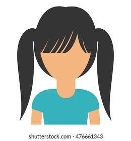 woman female avatar person human icon. Colorful and Flat design. Vector illustration