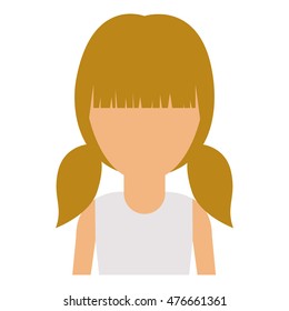 woman female avatar person human icon. Colorful and Flat design. Vector illustration