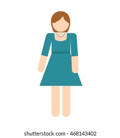 woman female avatar person people icon. Isolated and flat illustration